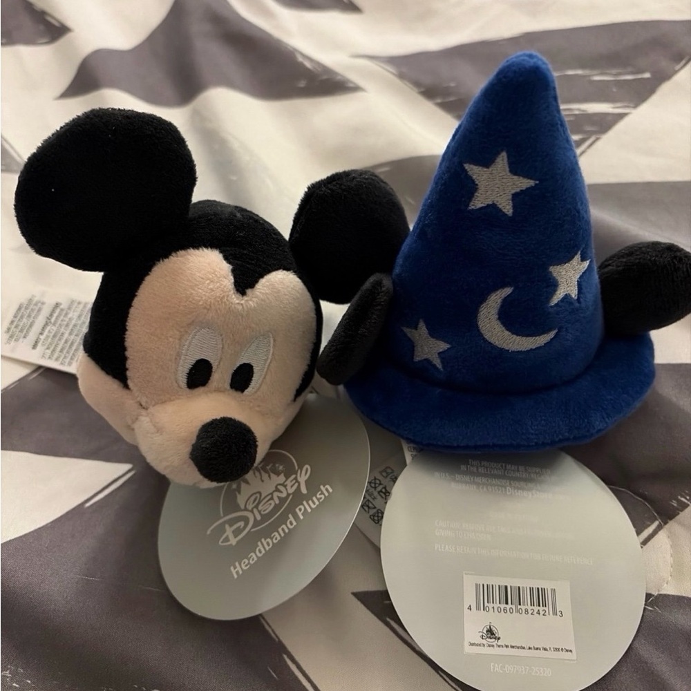 Disney Mickey and sorcerer hat headband plush set